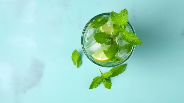 Mint drink, top view